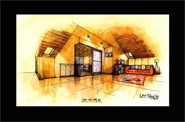 “手绘”广州美林湖畔复式住宅设计方案